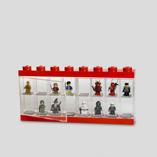 LEGO Kinder Aufbewahrungsbox aus Kunststoff Display Case 16 Rot 38x18cm 1Stück