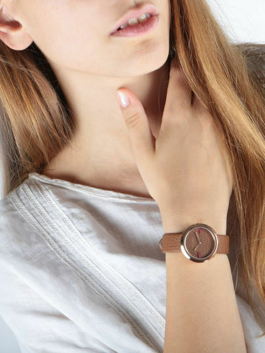 Furla Damen Uhr mit Braun Lederarmband