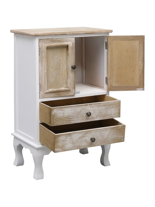 vidaXL Storage Drawer Chest Made of Wood White M50xP30xH80cm