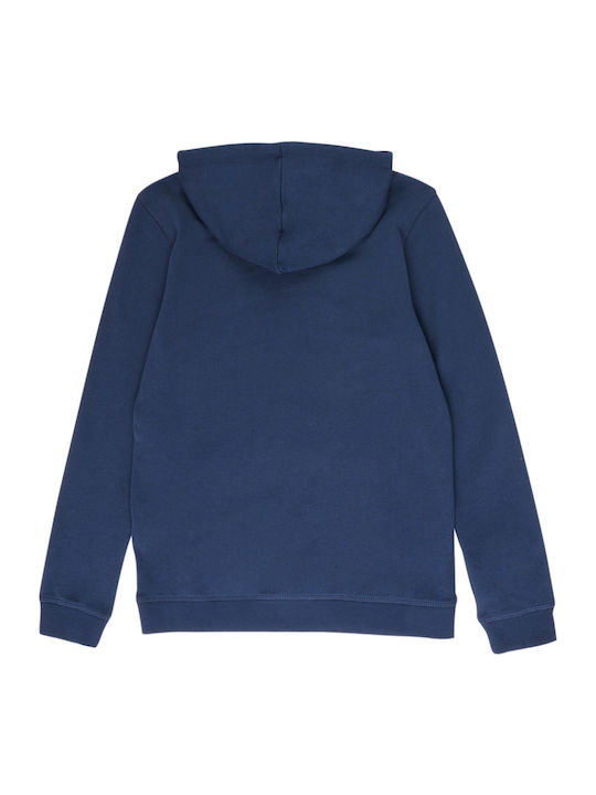 Guess Kids Fleece Sweatshirt with Hood and Pocket Navy Blue