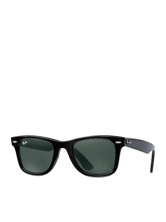 Ray Ban Wayfarer Ease Sunglasses with Black Acetate Frame and Green Lenses RB 4340 601