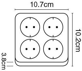 VK Lighting VK/10046 Quadruple Power Socket White