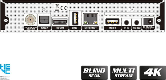 Edision Decodor Satelit OS Mini 01-08-0031 4K UHD DVB-S2X cu Funcție de Înregistrare PVR și Wi-Fi încorporat în Culoarea Negru