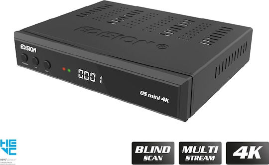 Edision Decodor Satelit OS Mini 01-08-0031 4K UHD DVB-S2X cu Funcție de Înregistrare PVR și Wi-Fi încorporat în Culoarea Negru
