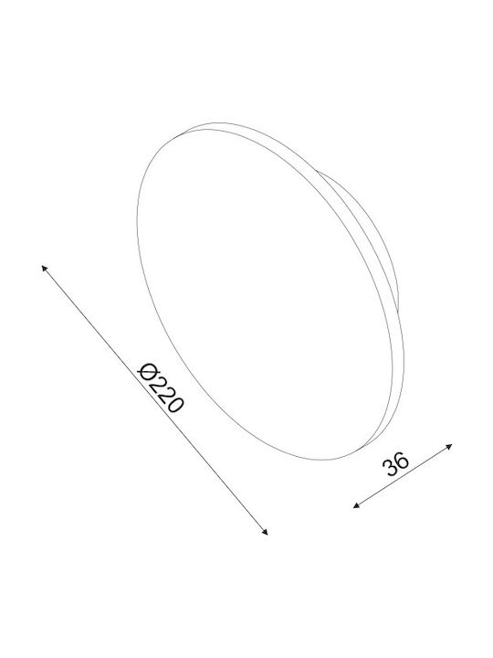 Aca Eclipse Modern Lamp Wall with Integrated LED and Warm White Light 22x6x6cm