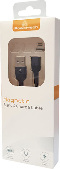 Powertech Magnetic USB to Lightning Cable Μαύρο 1m (PT-755)