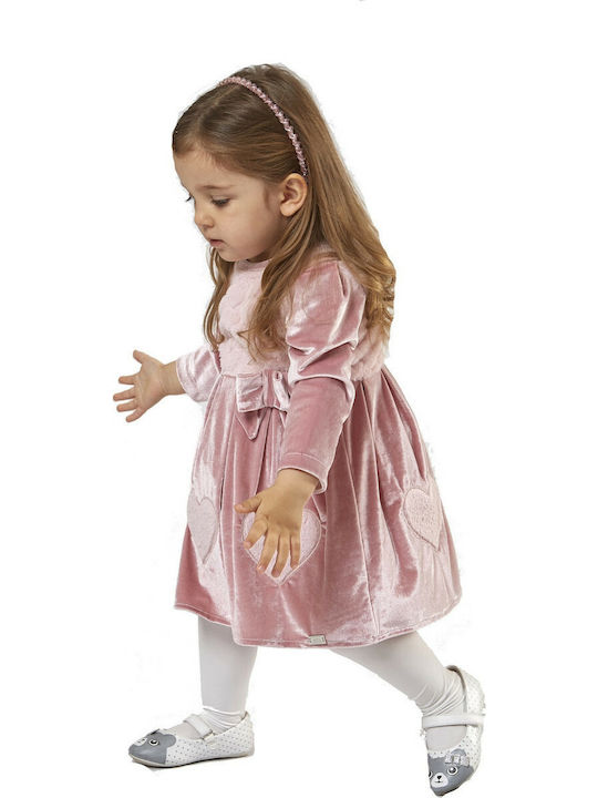 Evita Kids Dress Long Sleeve Pink