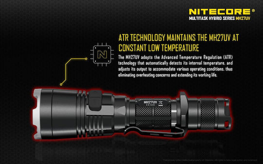NiteCore Lumină de lucru și de sit, cu baterie Lanternă LED Lumini de lucru și de sit, IPX8 cu Luminozitate Maximă 1000lm MH27UV Negru
