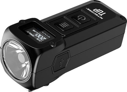NiteCore Rechargeable Keychain Flashlight LED IP54 with Maximum Brightness 1000lm TUP Embedded Black