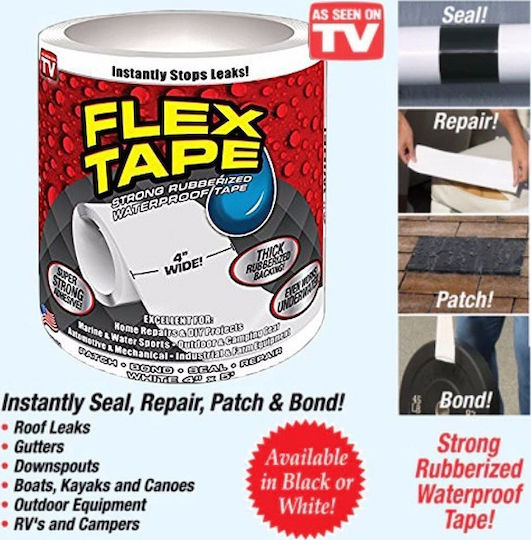 Flex Seal Insulation Tape 100mm x 1.5m Flex Tape Μαύρη Black