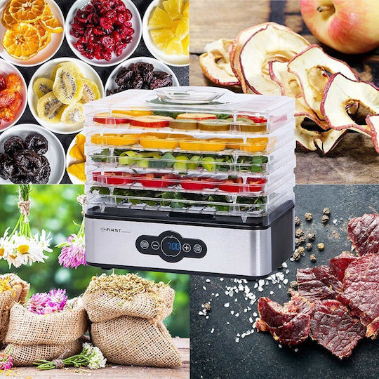 First Austria Food Dehydrator with 5 Shelves and Adjustable Temperature 35-70°C