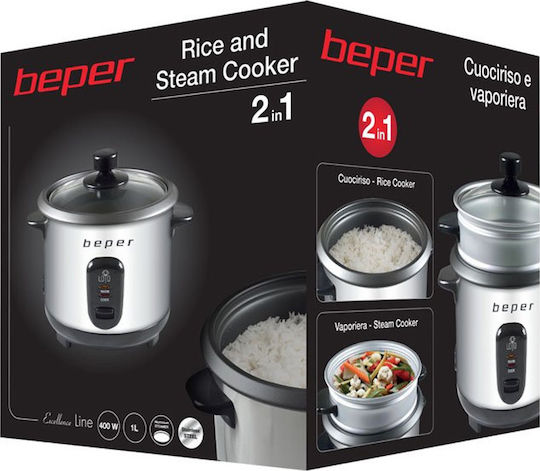 Beper Rice Cooker 400W with Bin Capacity 1lt