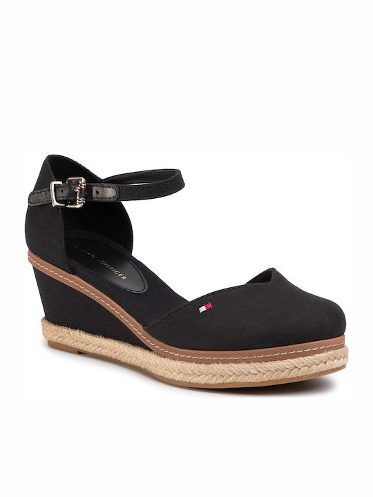 Damenplattformen im Espadrilles-Stil Schwarz