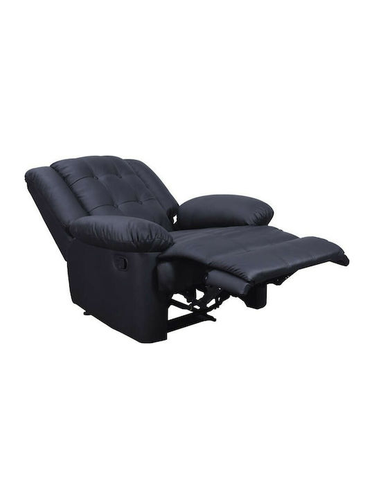 Scarlet Relax Armchair Massage with Footstool from Leatherette Black 90x93x100cm