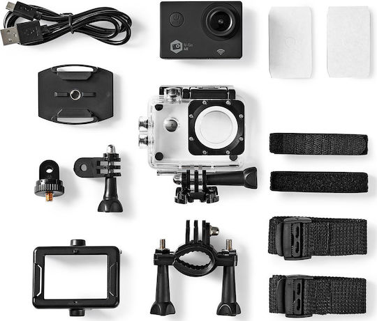 Nedis ACAM41BK Action Camera 4K Ultra HD Underwater (with Case) with Screen 2" and Wi-Fi Black