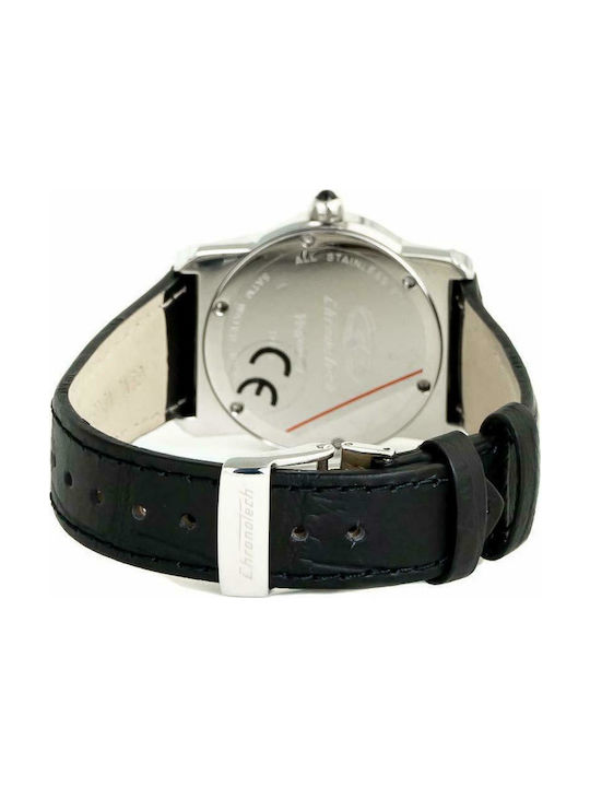 Chronotech Watch with Black Leather Strap CT7279B-04