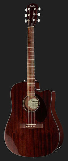 Fender Semi-Akustik Gitarre CD-140SCE Ausschnitt Braun