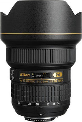 Nikon Пълен кадър Камерен Обектив AF-S Nikkor 14-24mm f/2.8G ED Широкоъгълно увеличение за Никон Ф Монтаж Черен