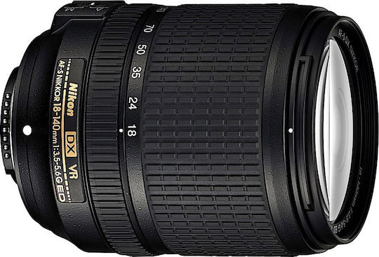 Nikon Crop Φωτογραφικός Φακός AF-S Nikkor 18-140mm f/3.5-5.6G ED DX VR Wide Angle Zoom για Nikon F Mount Μαύρος