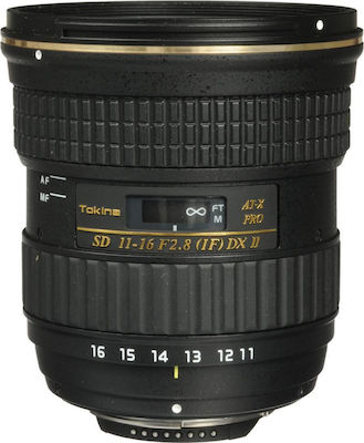 Tokina Crop Camera Lens AT-X 11-16 F2.8 Pro DX II Ultra-Wide Zoom for Nikon F Mount Black