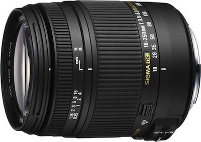 Sigma Crop Camera Lens 18-250mm F3.5-6.3 DC Macro OS HSM Wide Angle Zoom / Macro for Nikon F Mount Black