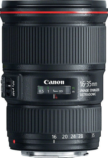 Canon Full Frame Φωτογραφικός Φακός 16-35mm f/4L IS USM Wide Angle Zoom για Canon EF Mount Μαύρος