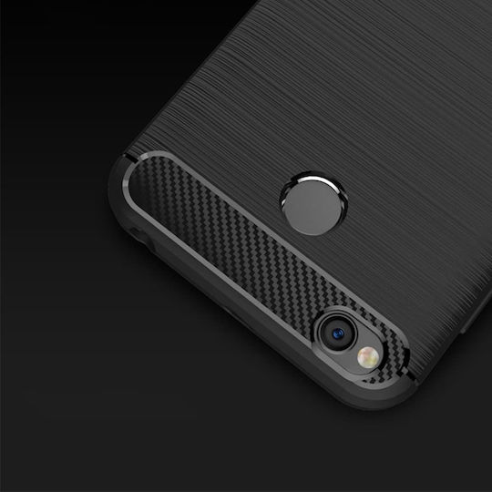 Hurtel Brushed Carbon Задна корица Силикон Черен (Redmi Note 5)