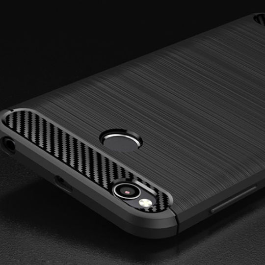 Hurtel Brushed Carbon Задна корица Силикон Черен (Redmi Note 5)