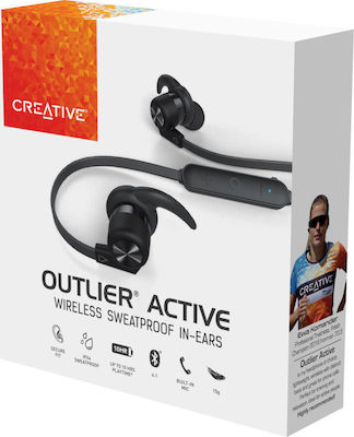 Creative Outlier Active In-ear Bluetooth Handsfree Ακουστικά με Αντοχή στον Ιδρώτα Μαύρα