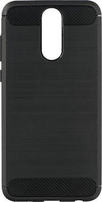 Hurtel Carbon Fiber Brushed Umschlag Rückseite Silikon Schwarz (Huawei Mate 10 Lite)