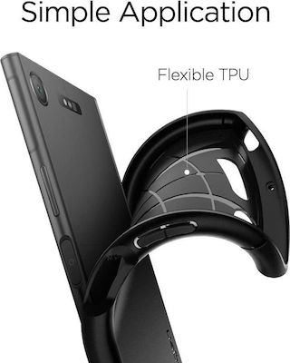 Spigen Rugged Armor Back Cover Σιλικόνης Μαύρο (Xperia XZ1)