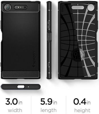 Spigen Rugged Armor Back Cover Σιλικόνης Μαύρο (Xperia XZ1)