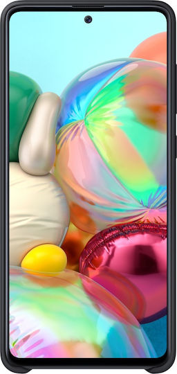 Samsung Silicone Cover Umschlag Rückseite Silikon Schwarz (Galaxy A71)