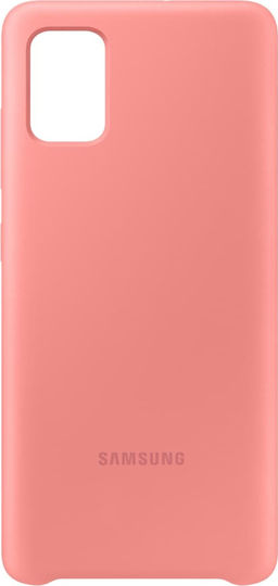 Samsung Umschlag Rückseite Silikon Rosa (Galaxy A51)