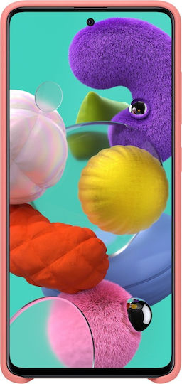 Samsung Umschlag Rückseite Silikon Rosa (Galaxy A51)