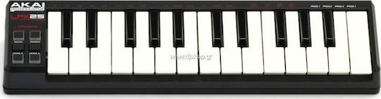 Akai Proffesional Midi Keyboard LPK25V2 με 25 Πλήκτρα σε Μαύρο Χρώμα
