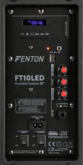 Fenton Ηχείο Karaoke με Ασύρματο Μικρόφωνο και Εφέ Φωτισμού FT10LED 170.091 Μαύρο