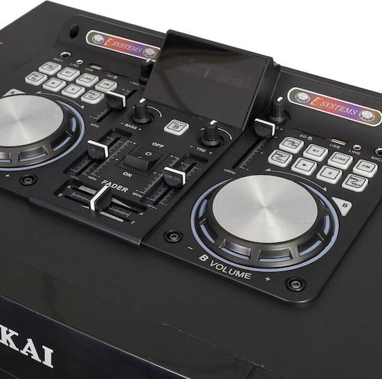 Akai Proffesional Karaoke-Lautsprecher mit Kabellosem Mikrofon und Lichteffekten DJ-S5H Schwarz