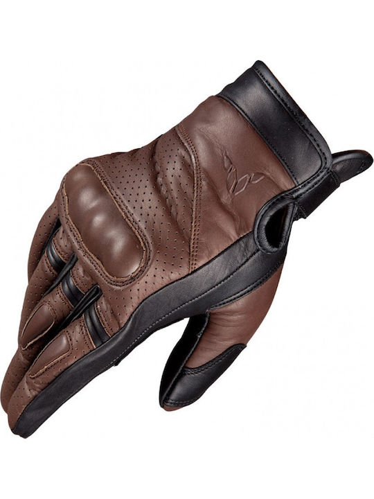 Nordcode GT-Carbon Summer Men's Motorcycle Gloves Leather Dark Brown