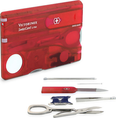 Victorinox Swisscard Κάρτα Πολυεργαλείο με Θήκη Κόκκινη