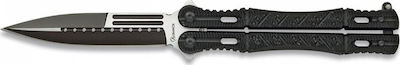 Martinez Albainox BT Butterfly Knife Black with Blade made of Stainless Steel
