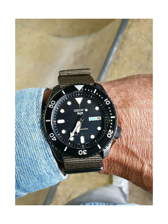 5 Sports SKX Sports Style Часовник Автоматичен с Зелен Платнена каишка