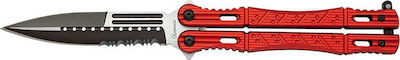 Martinez Albainox BT Butterfly Knife Red with Blade made of Stainless Steel
