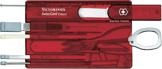Victorinox Classic Swisscard Multi-Tool Card 10 Tools Red with Sheath