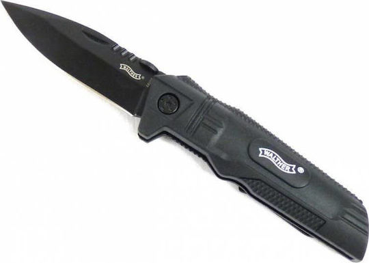 Walther Sub Companion Pocket Knife Black with Blade made of Stainless Steel in Sheath