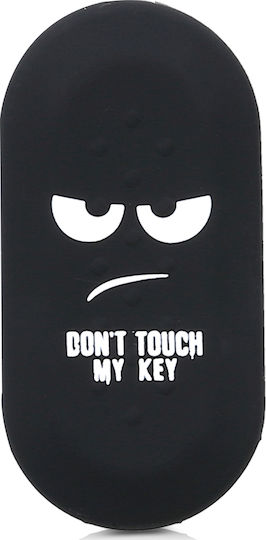 Silicone Car Key Cover Case Don't Touch My Key with 3 Buttons for Fiat / Lancia Black