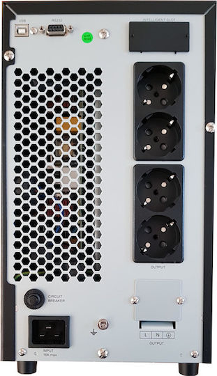 Powertech PT-3000 UPS On-Line 3000VA 2400W με 4 Schuko Πρίζες