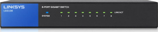 LinkSys LGS108 Unmanaged L2 Switch with 8 Gigabit (1Gbps) Ethernet Ports