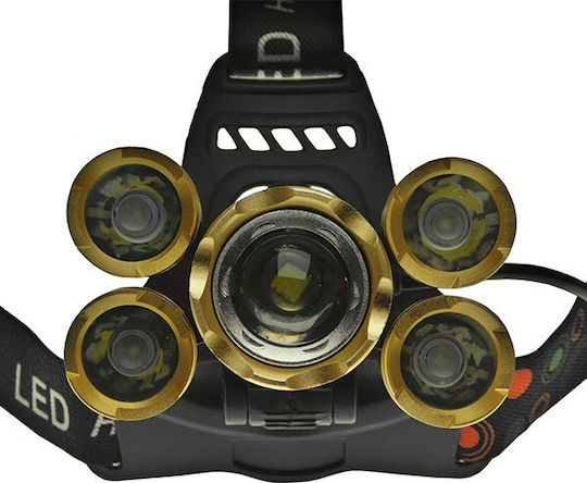 GloboStar Rechargeable Headlamp LED Waterproof IP44 with Maximum Brightness 5000lm