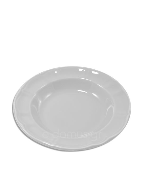 Venus Country Plate Soup Ceramic White with Diameter 22cm